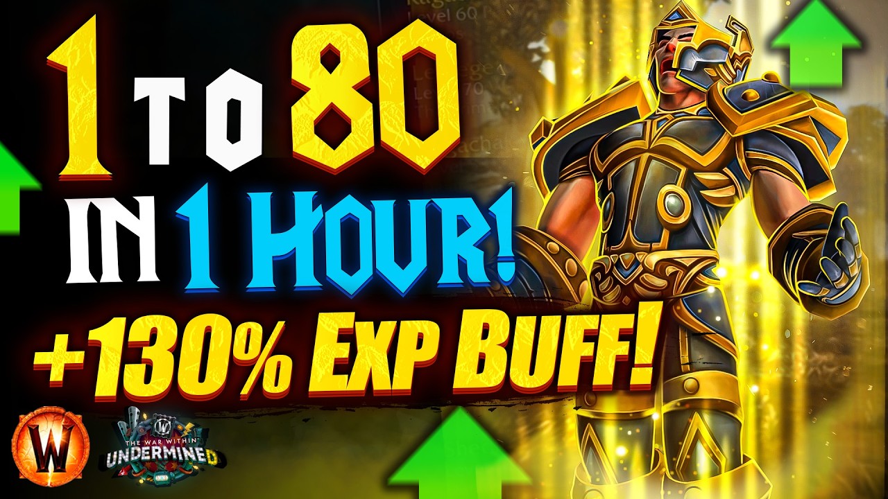 Insane! From 1 to 80 in 1 HOUR ! 1-80 leveling ,Get 130% Exp Buff NOW | WoW Tww  GUIDE