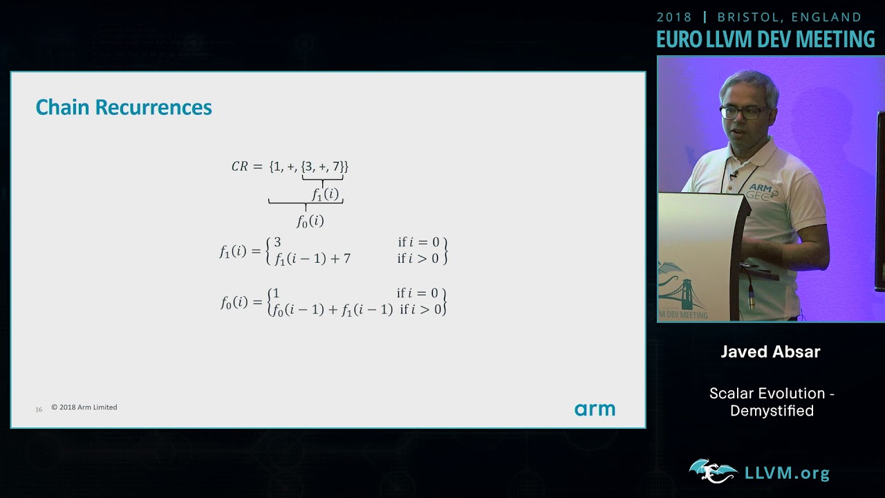 2018 EuroLLVM Developers’ Meeting: J. Absar “Scalar Evolution - Demystified”