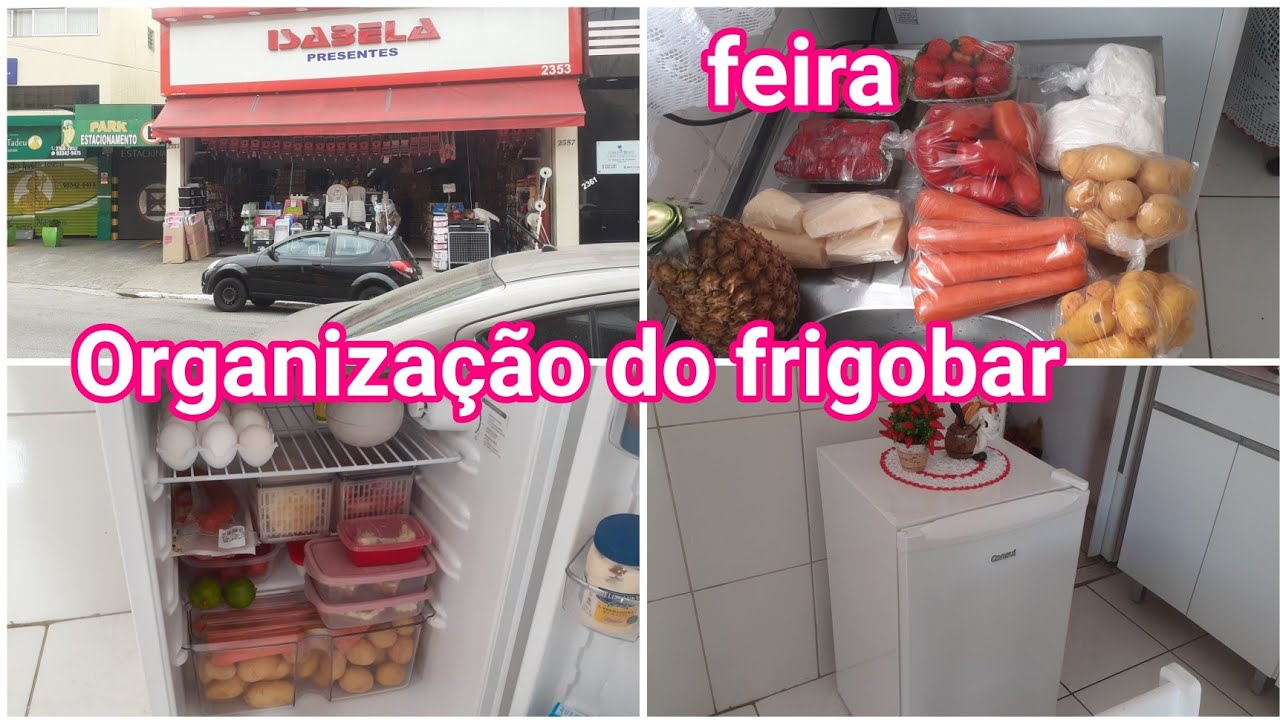 Organizando  o frigobar/ comprinha na feira .