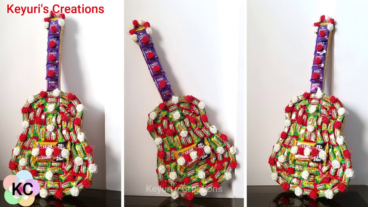 280. Chocolate Gift for Boys | DIY Chocolate Bouquet Tutorial | Birthday gift | Chocolate Guitar