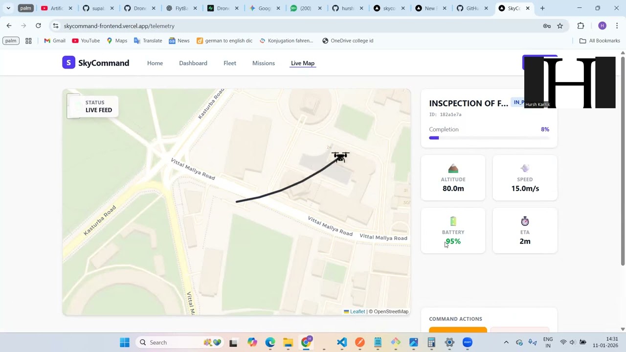 SkyCommand: Full-Stack Drone Fleet Management System (Next.js + FastAPI + Supabase)