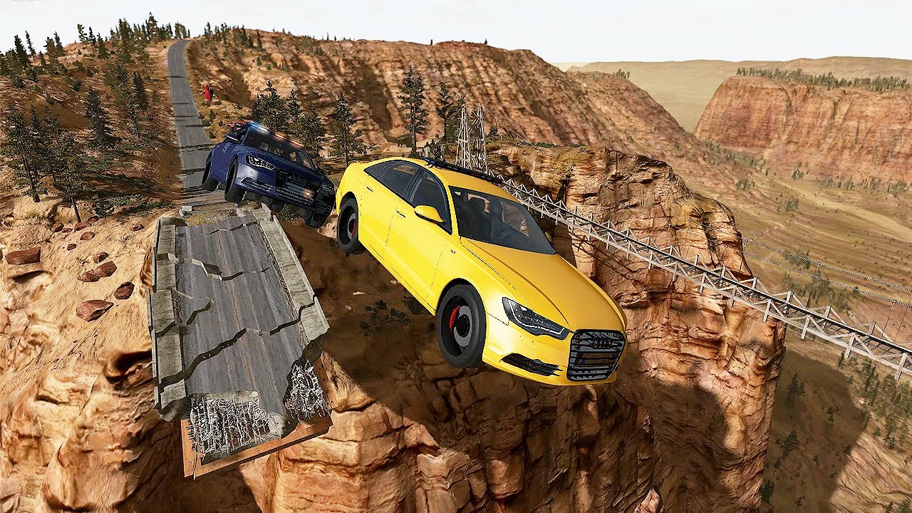 Police Car CHASE VS LONG BRİDGE / BeamNG Drive