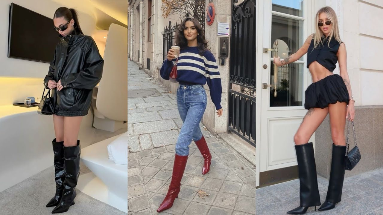 “Elevated Confidence in Leather Long-Height Boots”