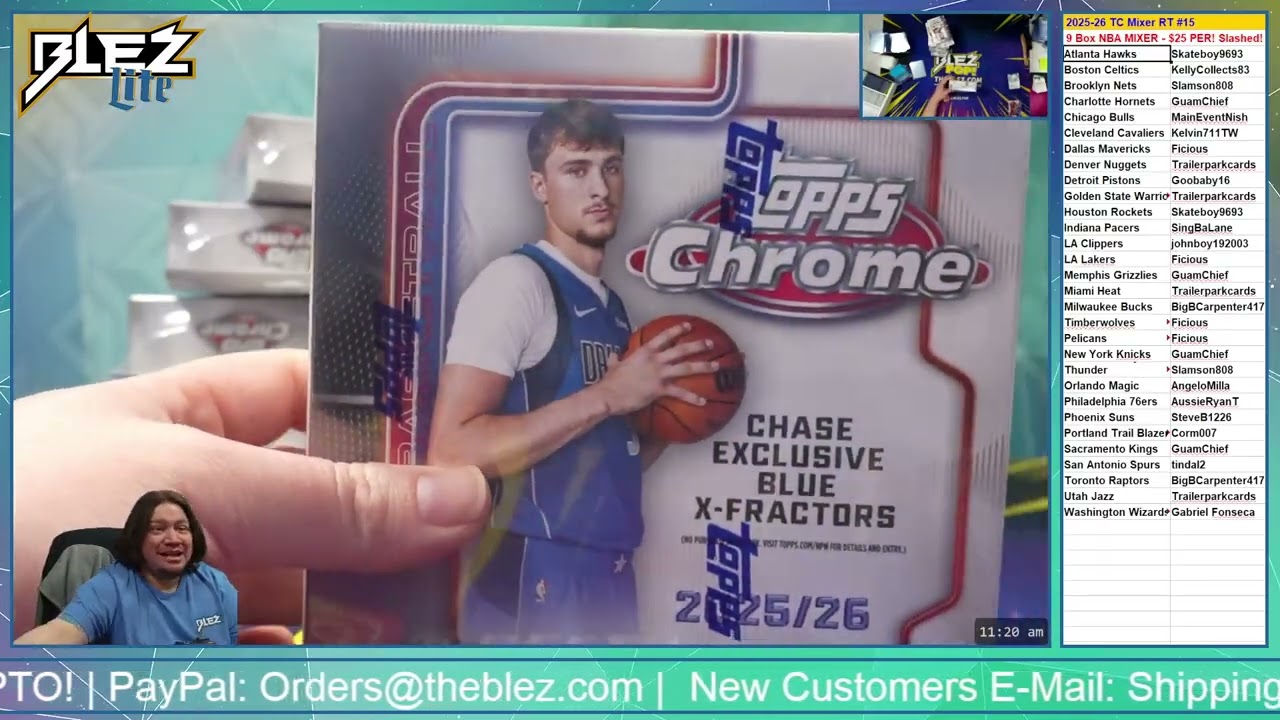 2025-26 Topps Chrome HAMMAH 9 Box NBA Mixer #15 Random Team
