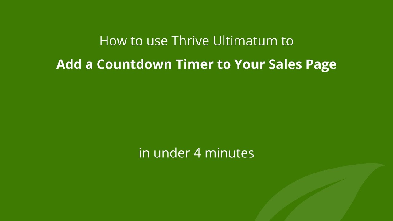 How to add a countdown timer to your sales page
