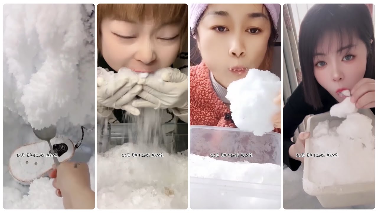 Ice scraping deep freezer asmr & Ice eating asmr & ice freezer frost eating & fridge ice mukbang 185