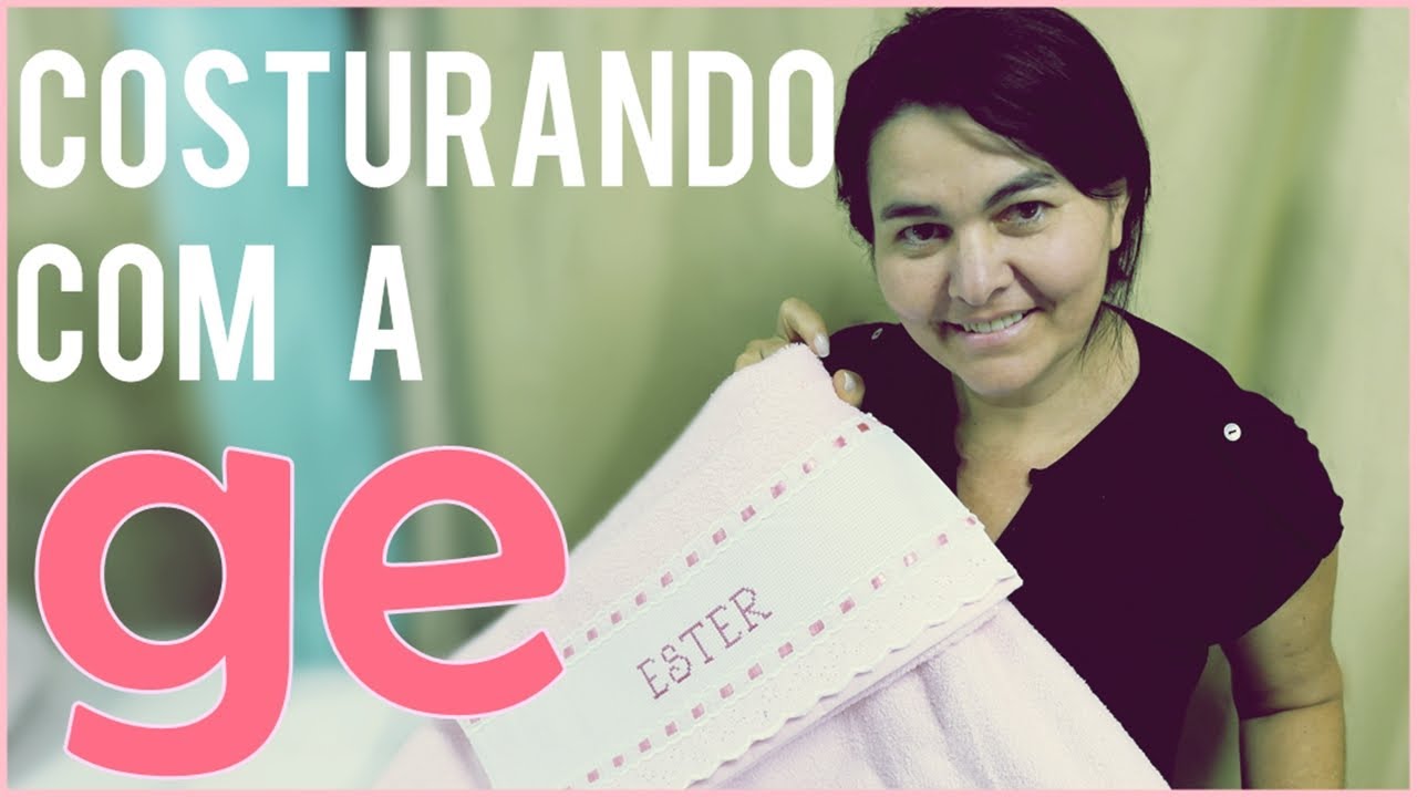 Faça sua toalha com ponto cruz, bordado inglês e passa fitas - Costurando com a Gê