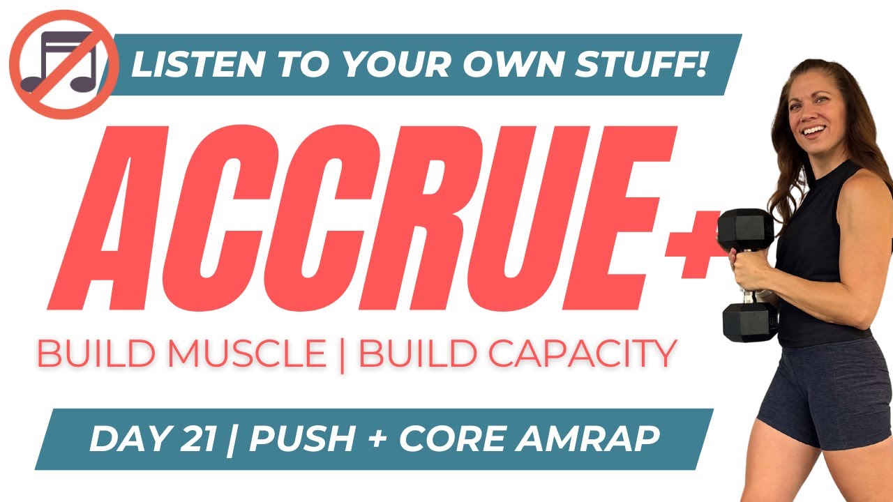 DAY 21 No Music, Only Beeps | AMRAP Chest, Shoulders, Arms, & Core with Dumbbells