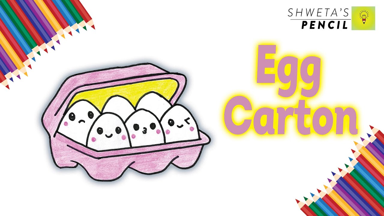 Learn How to Draw Egg Carton (CUTE) |Easy Step By Step Tutorial | Shweta's Pencil
