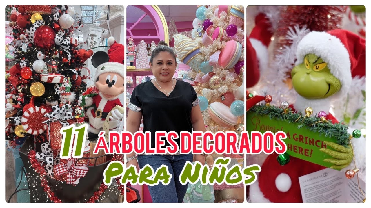 COMO DECORAR ARBOLES PARA NIÑOS🎄TEMAS: GRINCH - MICKEY MOUSE - GINGERBREAD - MR. MRS.CLAUS - DUENDES