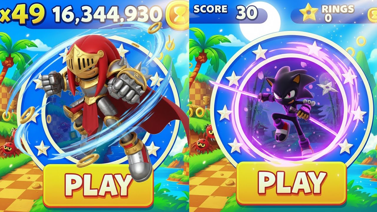 Sonic Dash - Ninja Espio VS Gladiator Knuckles _ Фильм Sonic vs All Bosses Zazz Eggman
