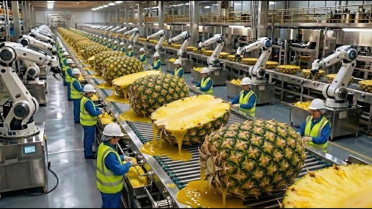Inside a High-Tech Pineapple Canning Factory: From Farm-Fresh Fruit to Fully Sealed Cans (Full)