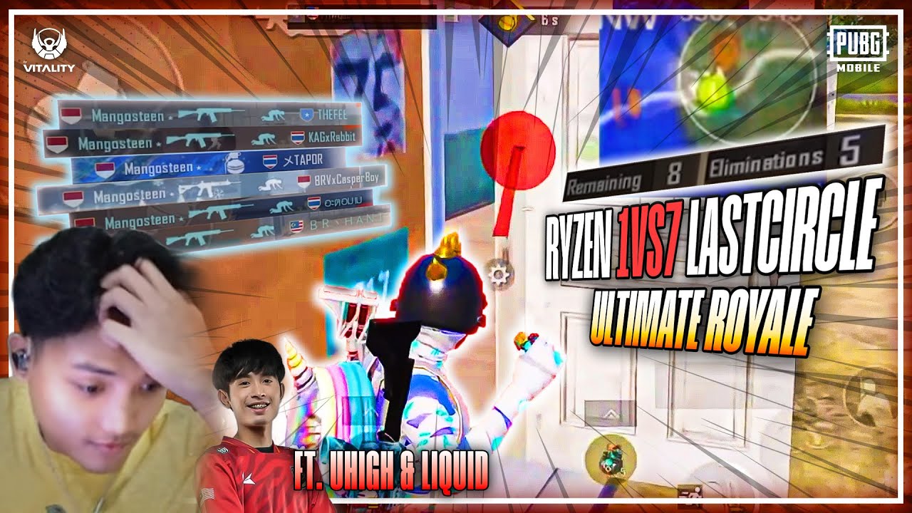 1 VS 7 LAST CIRCLE!! ULTIMATE ROYALE FT.UHIGH & LIQUID | RYZEN 12 KILLS | PUBG MOBILE | RYZEN GAMING
