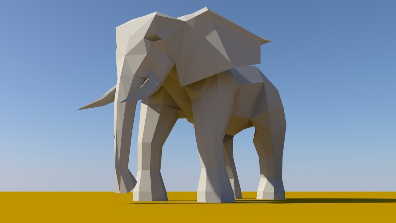 3d modeling Low Poly model of an Elephant (Autodesk Maya Tutorial)