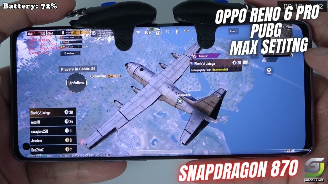 Oppo Reno 6 Pro 5G test game PUBG Max Setting | Snapdragon 870, 12GB RAM