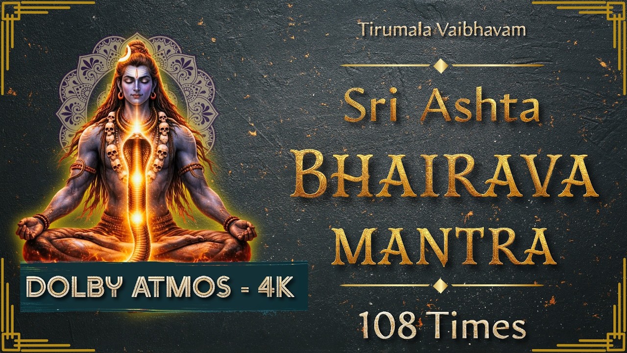 Powerful Ashta Bhairava Mantra | 108 Times Chanting | 4K Dolby Atmos with intense devotion