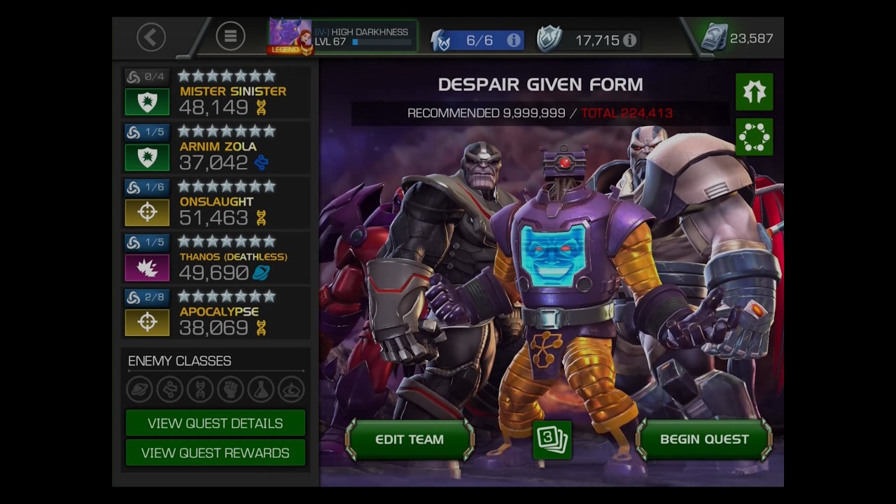 MCOC #Villains Sinister does sinister things in the Abyss