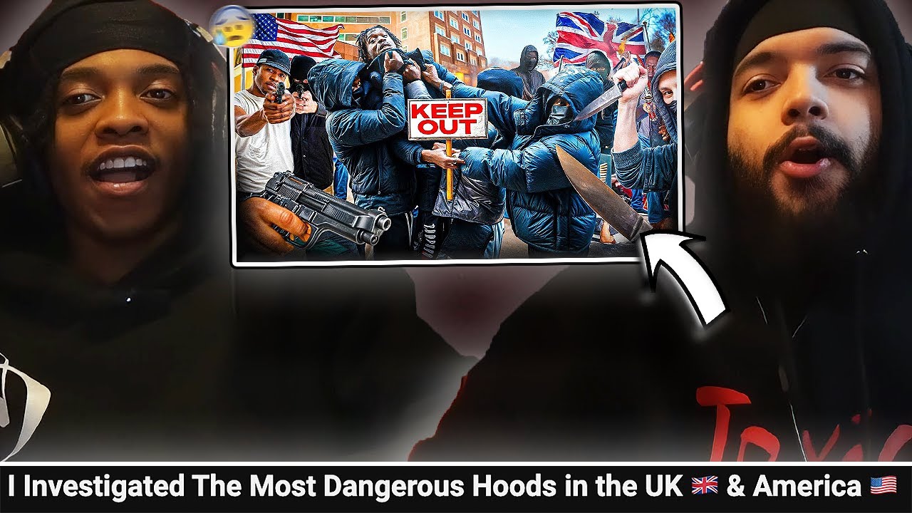 AMERICANS REACT TO THE MOST DANGEROUS HOODS IN THE UK 🇬🇧 & AMERICA 🇺🇸