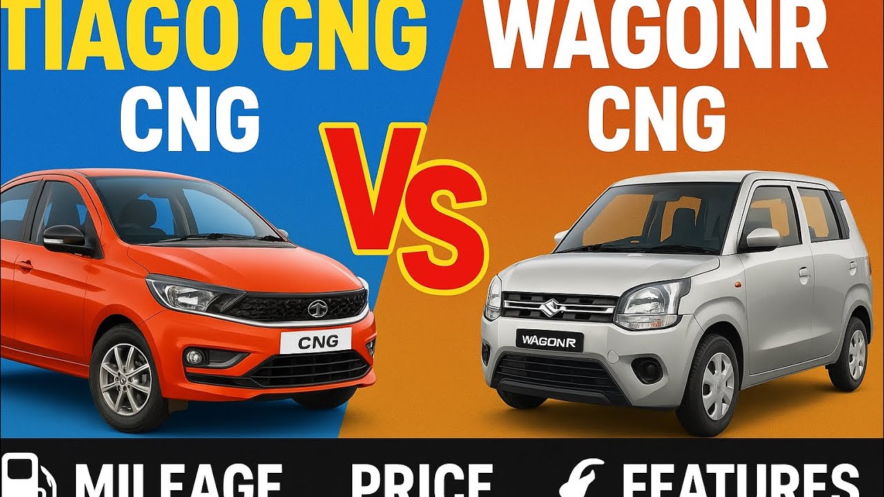 Tata Tiago CNG vs Maruti WagonR CNG Comparison | Mileage,Features, Price & Performance 2025 #carvlog