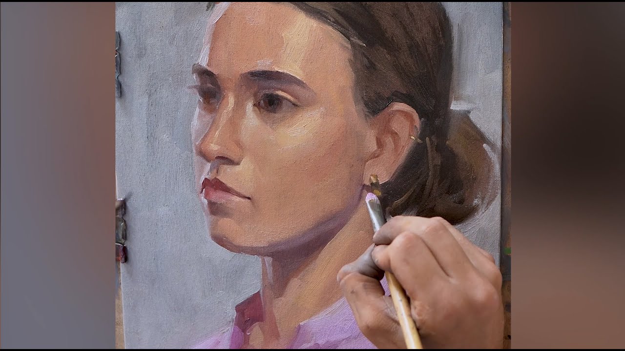 Portret kobiecy w oleju – proces malarski (timelapse)