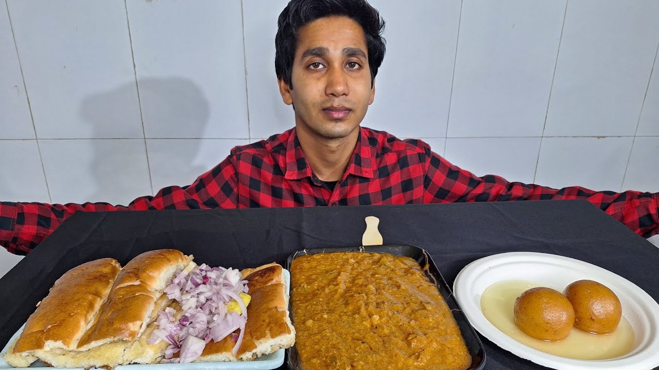 Pav bhaji with Rasgulla Mukbang
