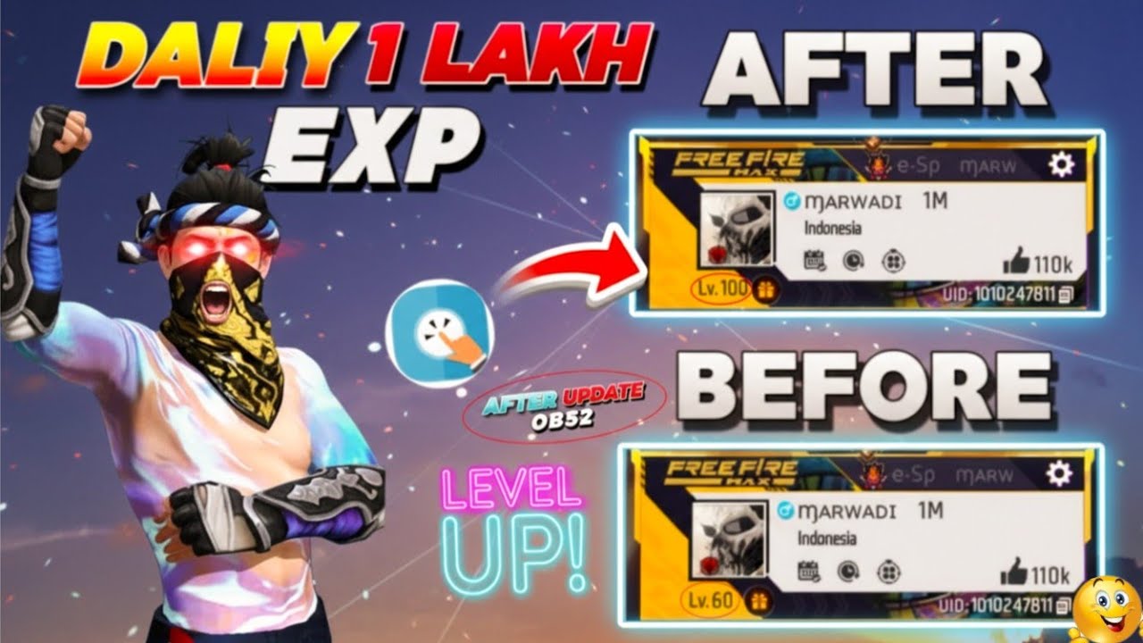 Free Fire New LEVEL UP GLITCH 😱 | 