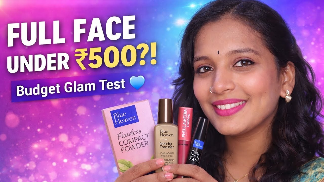 Full Face Under ₹500?! 😱 Blue Heaven Budget Makeup Review | Affordable Glam Look