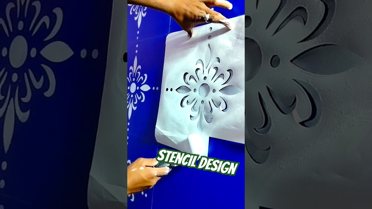 stencil design ideas || wall print || wall stencil design || #shorts #stencil