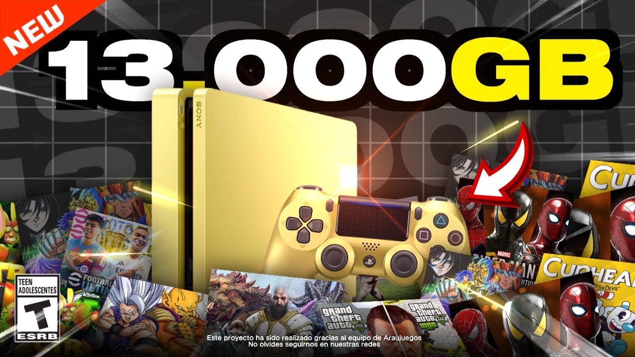 PS4 FLASHEADA de 13TB 🤯( 13.000GB !! ) 👀😲 - SOLO en ARAUJUEGOS!