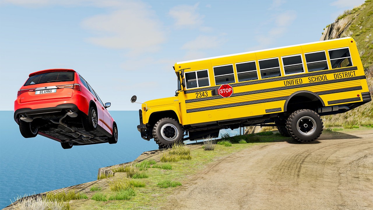 Epic Cars vs Cliff Roads Crashes #63 – BeamNG.drive | BeamNG High Speed