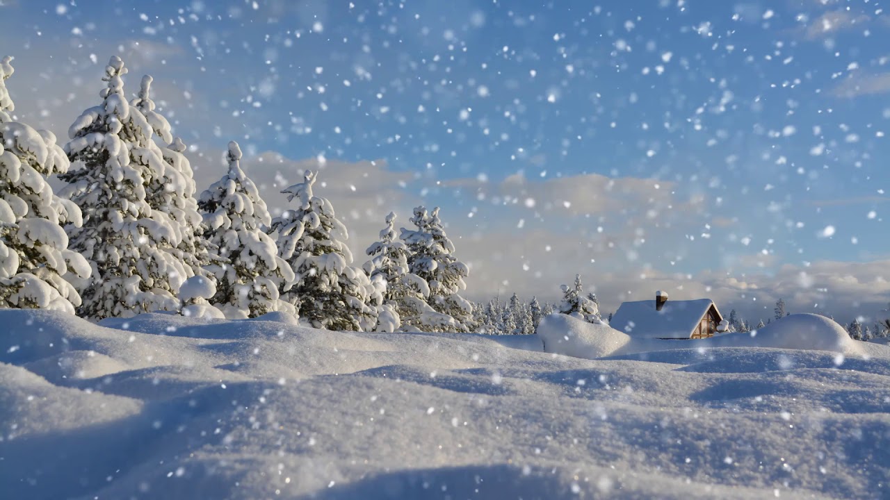 Winter wonderland with relaxing piano music (Smart TV background video)