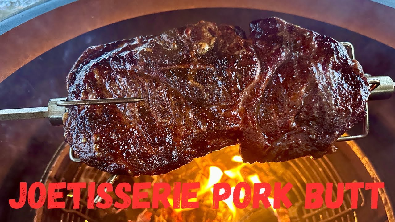 Свиная лопатка, приготовленная на гриле Kamado Joe | С использованием вертела JoeTisserie!