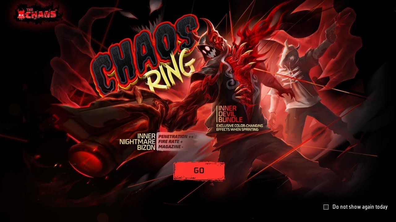 NEW CHAOS RING WHEEL EVENT | INNER DEVIL BUNDLE | INNER NIGHTMARE BIZON GUN SKIN | Andheri Free Fire
