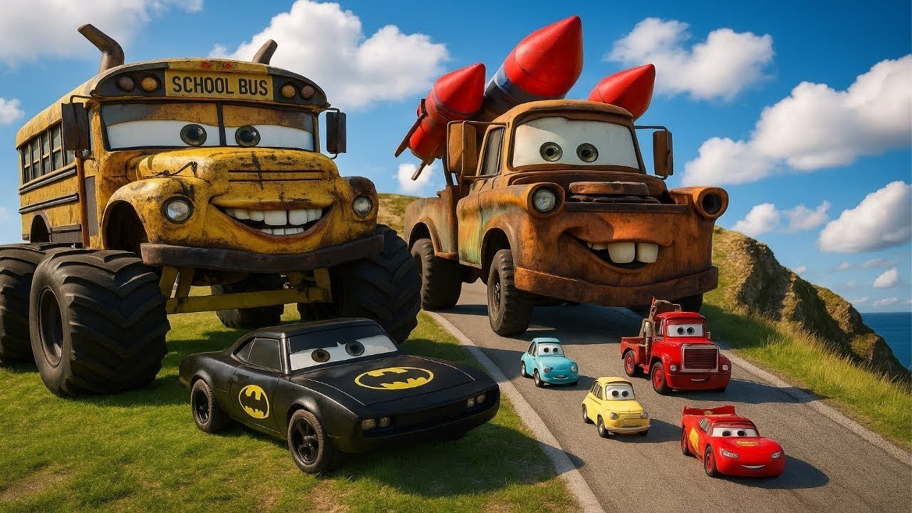 🚗 Big & Small McQueen vs Chick Hicks, Tow Mater, King Dinoco & Doc Hudson | BeamNG.Drive 🚀 LIVE