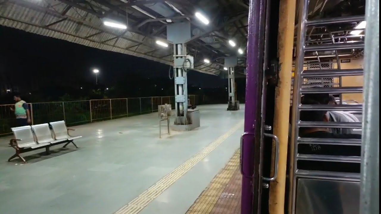 Mansarovar to Khandeshwar local train at night view | Harbour line | Mumbai local train....