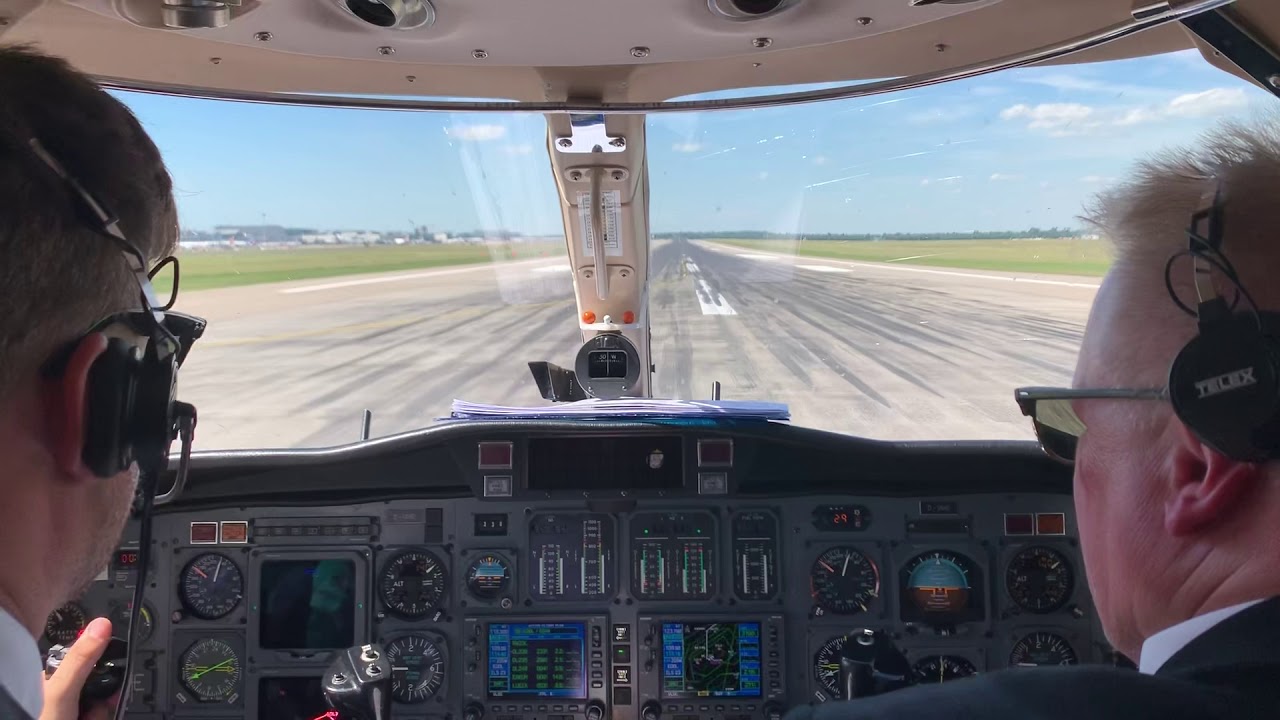 D&uuml;sseldorf Airport to Westerland Sylt Airport with Cessna Citation 525 Take off DUS RWY 23 left 🛫🛫