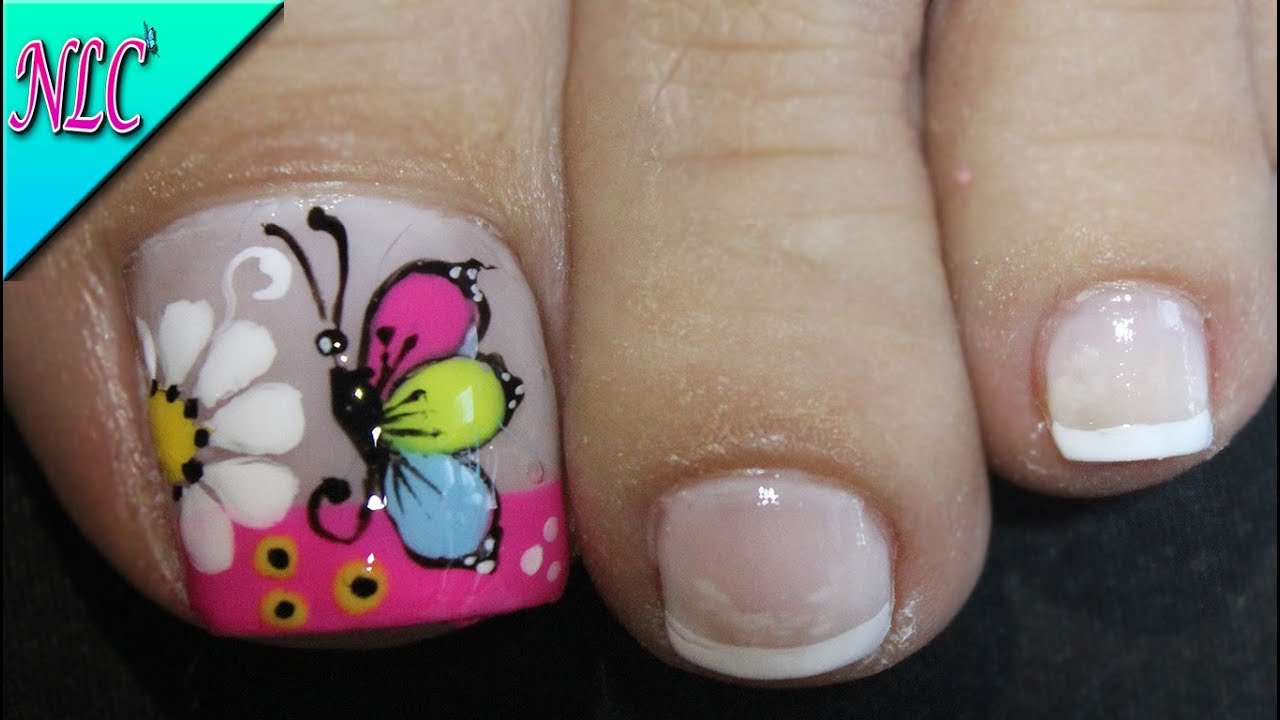 APRENDE HACER MARIPOSA Y FLOR EN TUS UÑAS - BUTTERFLY NAIL ART - FLOWERS NAIL ART - NLC