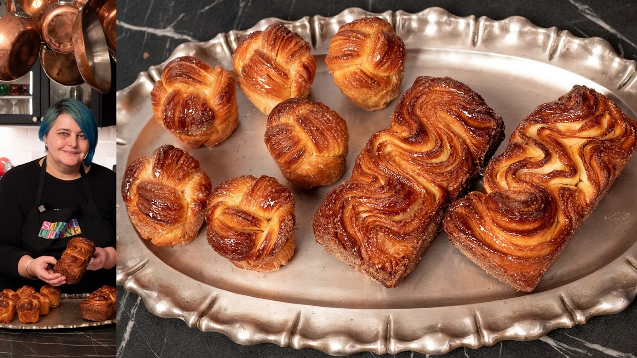 Cozonac foietat caramelizat și brioșe &icirc;mpletite Cruffin Brioche Feuillet&eacute;e Caram&eacute;lis&eacute;e Savori Urbane