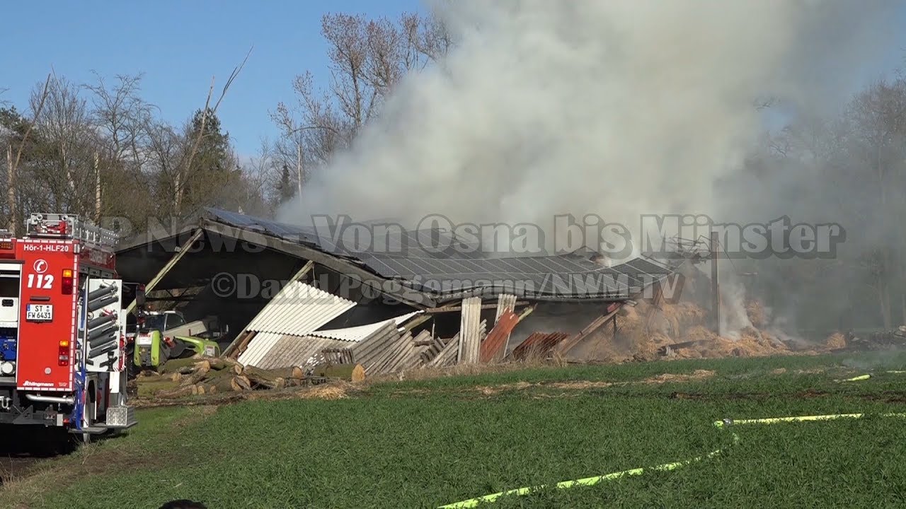 Dreierwalde Brand einer Strohalle - 31.03.2019