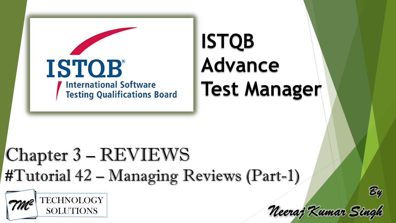 ISTQB Test Manager | 3.3 Managing Reviews (Part-1) | ISTQB Tutorials