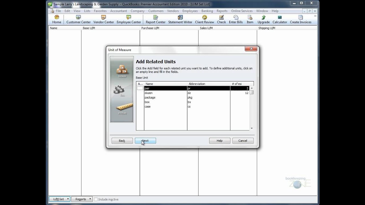 QuickBooks Training Videos: Set up Units of Measure