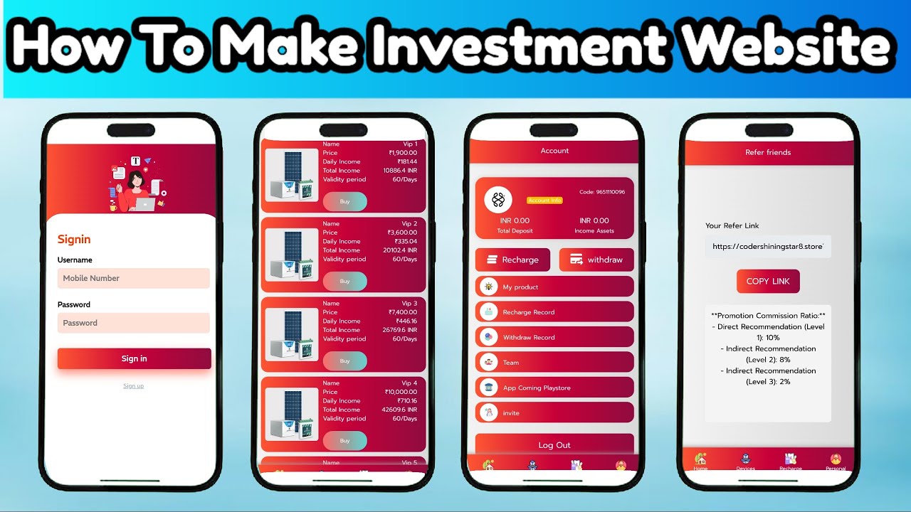 Investment website kaise banaye | How to make investment Website