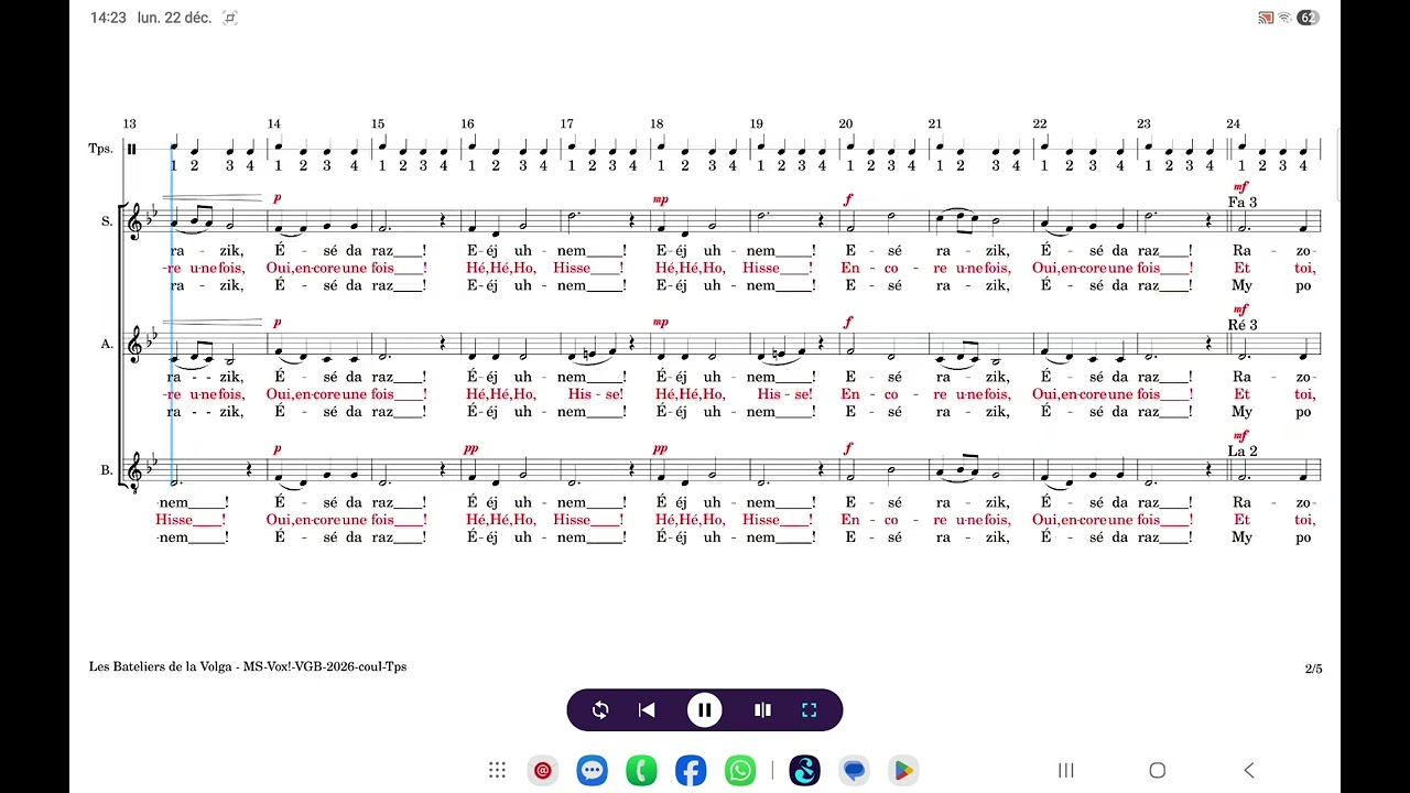 Les Bateliers de la Volga - Barytons (Muse Score)