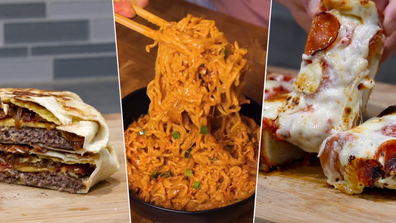I Tested Insane Instagram Recipes- Cheeseburger Crunchwrap, Ramen ala Vodka, Garlic Bread Pizza