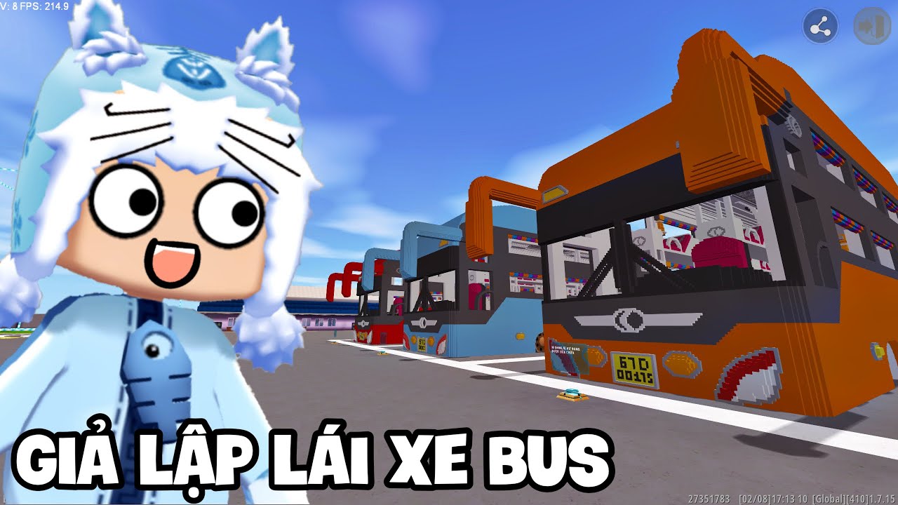 Meowpeo Giả Lập Làm Tài Xế Lái Xe Bus Trong Mini World