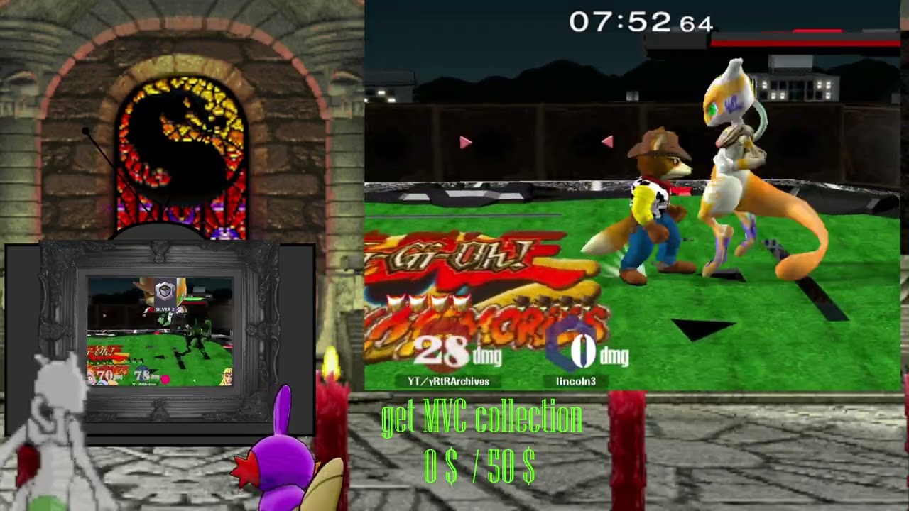 yRtR Mewtwo training log vs Lincoln3(spacies/sheik), Andromedus(Fox), Cronkite(DK) & BB(Falco)