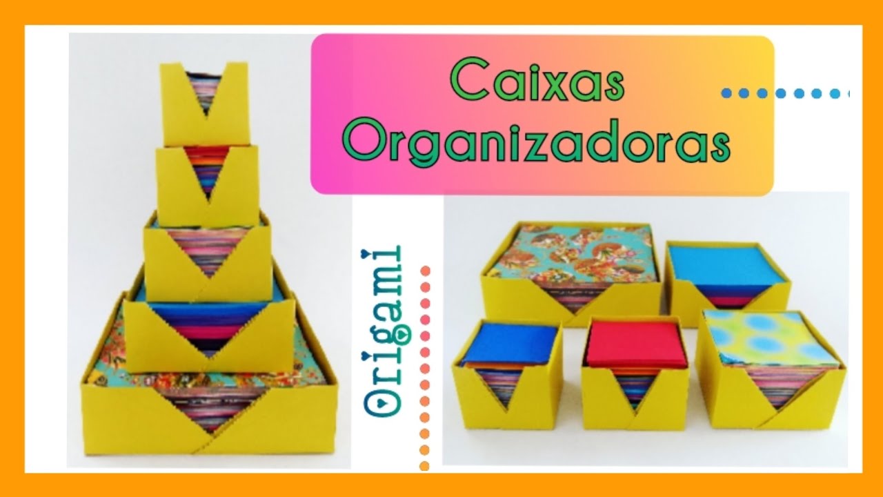 Caixa organizadora para guardar papéis de origami! Para vários tamanhos!