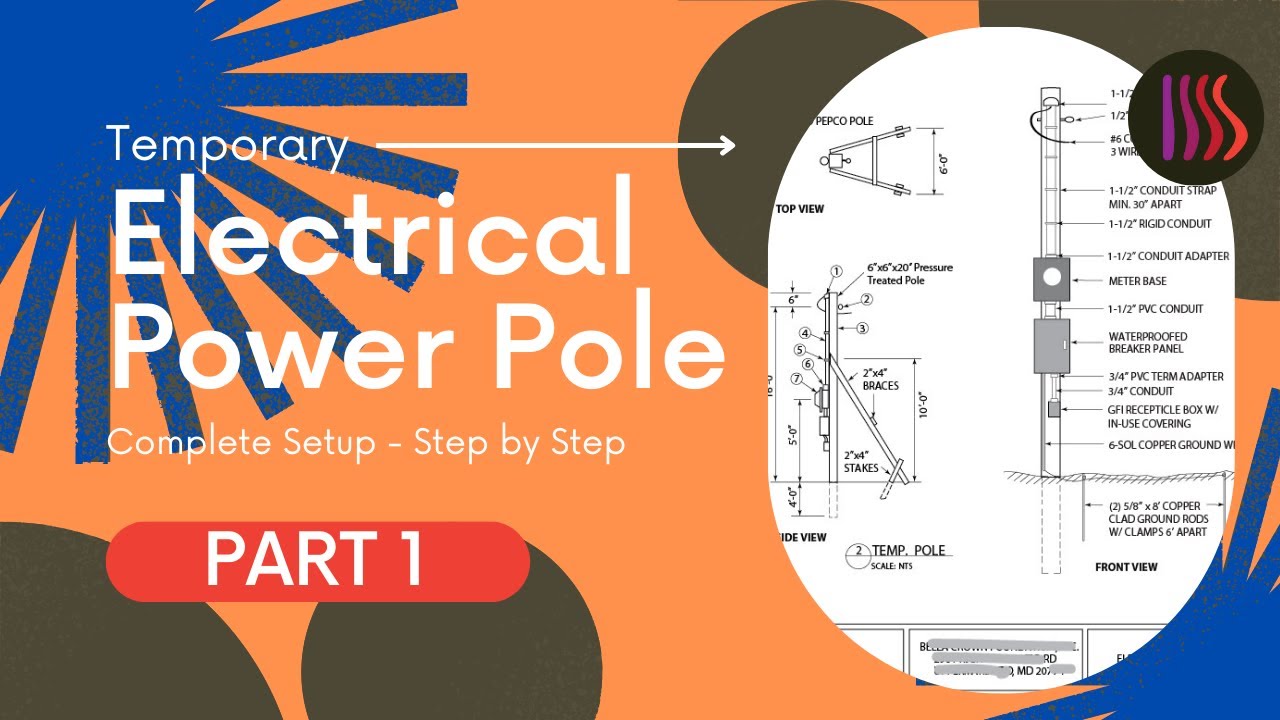 DIY House Build Ep. 2. Temporary Power Pole DIY Installation Step-by-Step Part 1 of 2