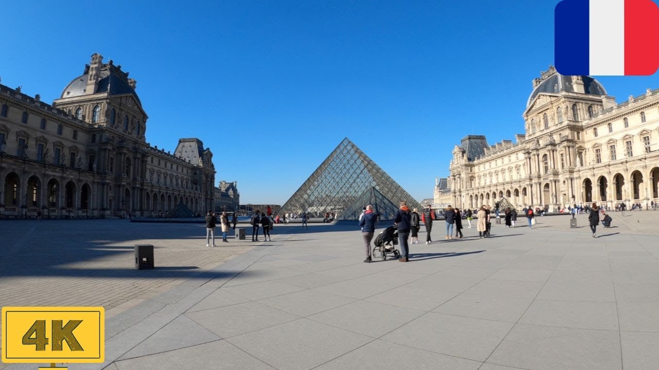 Paris, France (Louvre Museum to the Notre-Dame cathedral)  | Winter 【4K】