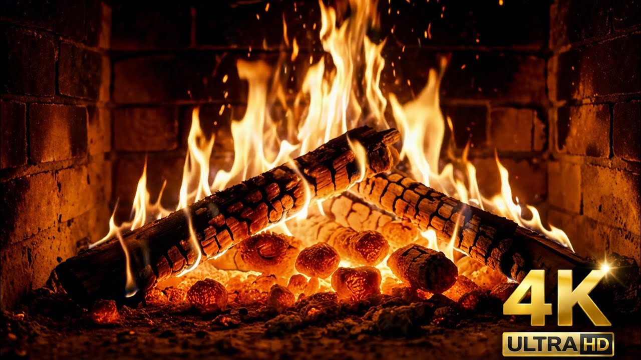 Relaxing Fireplace in 8K 🔥 48 Minutes of Cozy Fire Sounds | Sleep & Study Ambience